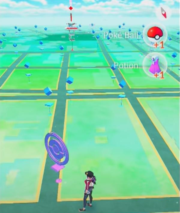 Tapping on the PokéStop